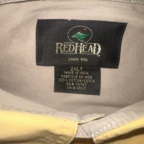 Men’s Red Head XXLT yellow button front shirt EUC - Picture 3 of 3